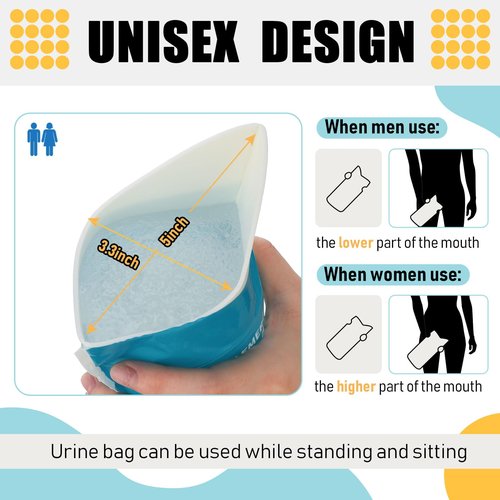 Nuogo 100 Pcs 800 CC Disposable Urine Bags Portable Pee Bag Urine Bags for Women Travel Emergency Urinal Bags for Men Women Traffic Jams Camping Hiking