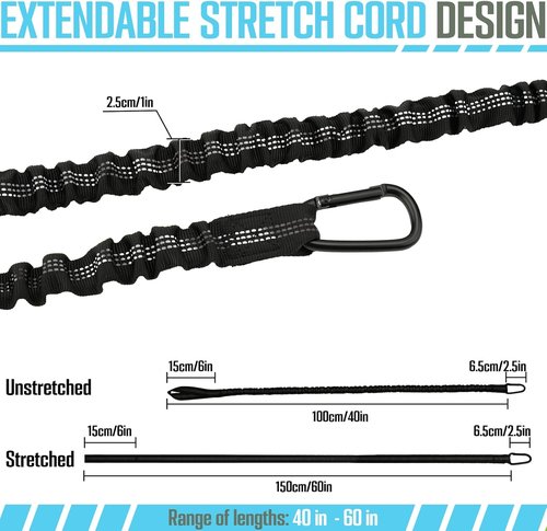 Apeso Kayak Paddle Leash - 2 Pack Fishing Lanyard Tool with Carabiner | Durable Kayaking Accessories