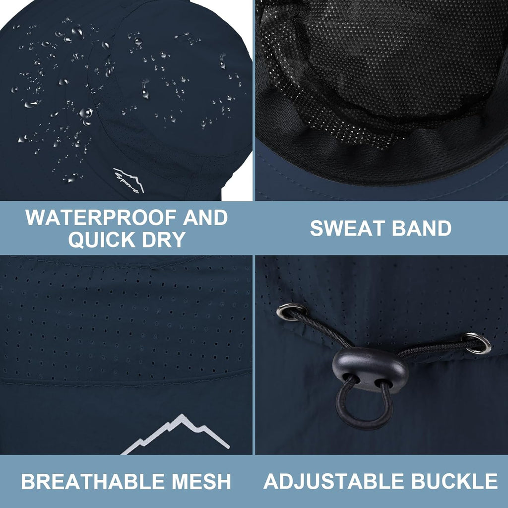 Skiennix Sun Hat - UPF 50+ UV Protection with Neck Flap | Wide Brim for Hiking & Fishing