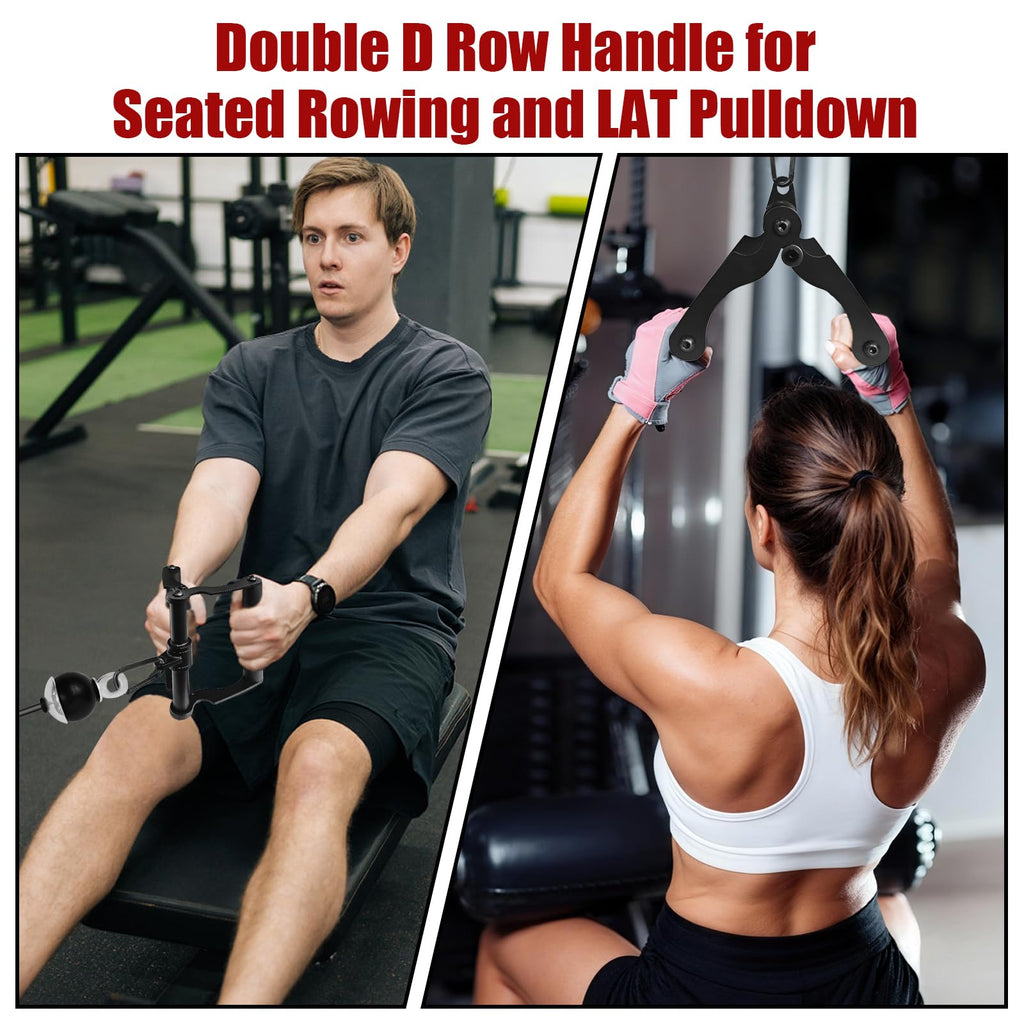 Topfinder V bar Handle T Bar Row Attachment, Landmine Handle for Barbell, Exercise Machine D Row Attachments for Back, Arm, Shoulder Workouts