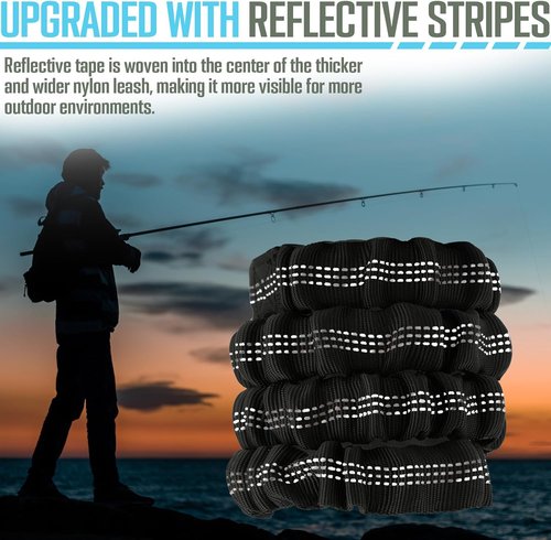 Apeso Kayak Paddle Leash - 2 Pack Fishing Lanyard Tool with Carabiner | Durable Kayaking Accessories