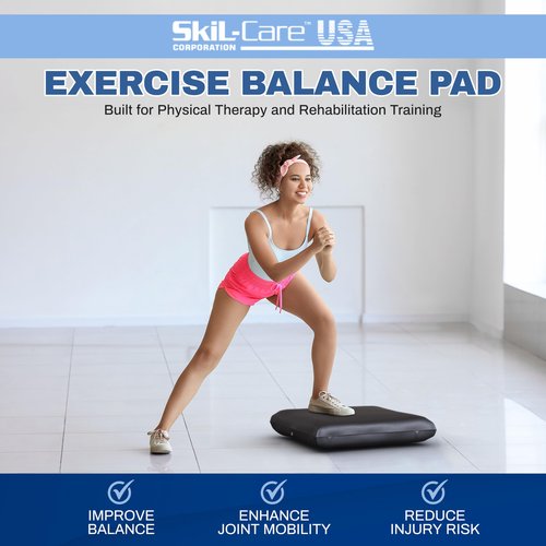 Skil-Care Balance Stability Foam Pad, 17.5” x 15.5”, Non-Slip Surface for Rehabilitation, Physical Therapy, Closed-Cell Foam with Wipe-Clean Vinyl Cover, Latex-Free, 555103