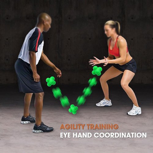AIRLAXER Reaction Ball - Reflex Training Tool for Hand-Eye Coordination | 2.83 Inch, Pack of 3 (Blue, Grey, Green)