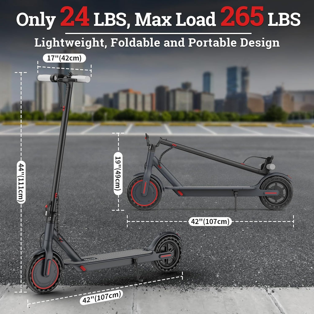 Qlaway Electric Scooter - Powerful 350W/500W Motor, 22-Mile Range, Foldable Design, Dual Braking System