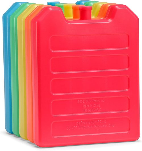 Cool Coolers by Fit + Fresh | 5-Pack Reusable Ice Packs for Lunch Boxes & Coolers - Compact & Colorful