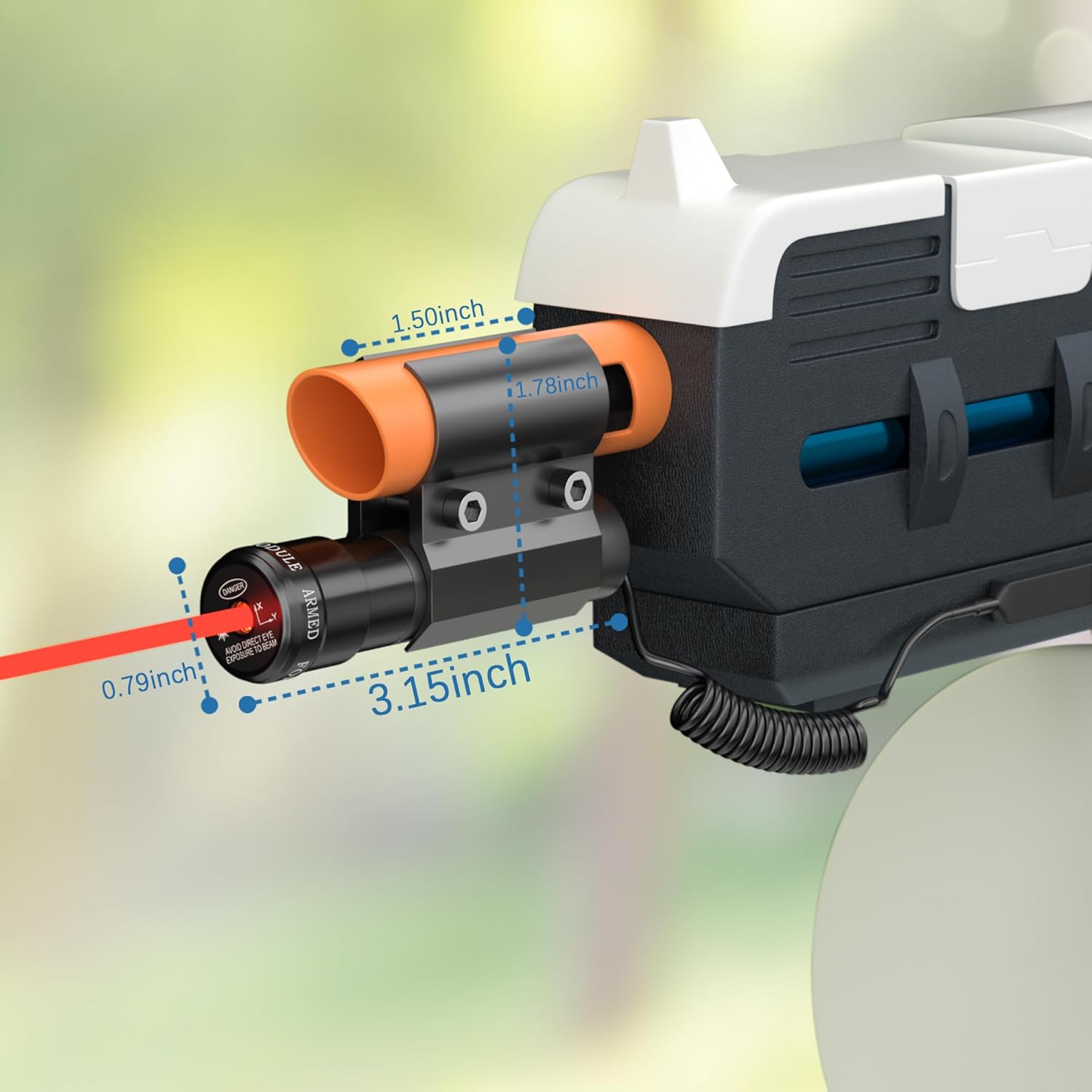 Skiennix Laser Sight - Red Dot Beam for Gel Ball Blasters & Bug Salt Gun | Includes 2 Battery Sets