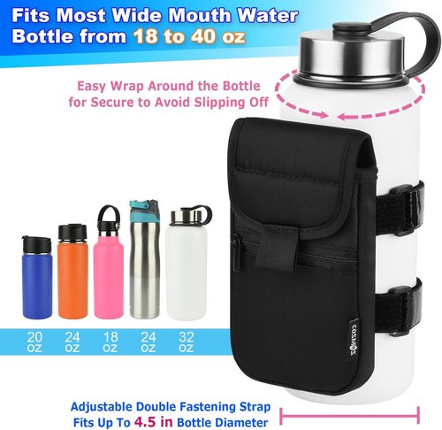 Cosmos Water Bottle Pouch - Versatile Gym & Hiking Accessory | Fits 18-40 Oz Bottles, Storage Pocket for Essentials