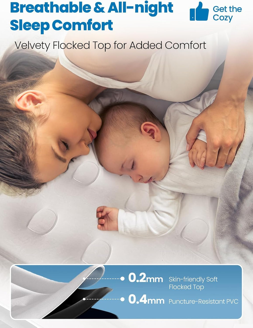 Queen Air Mattress - Built-In Pump & 18" Raised Comfort | Leak-Proof Design Supports 800 lbs