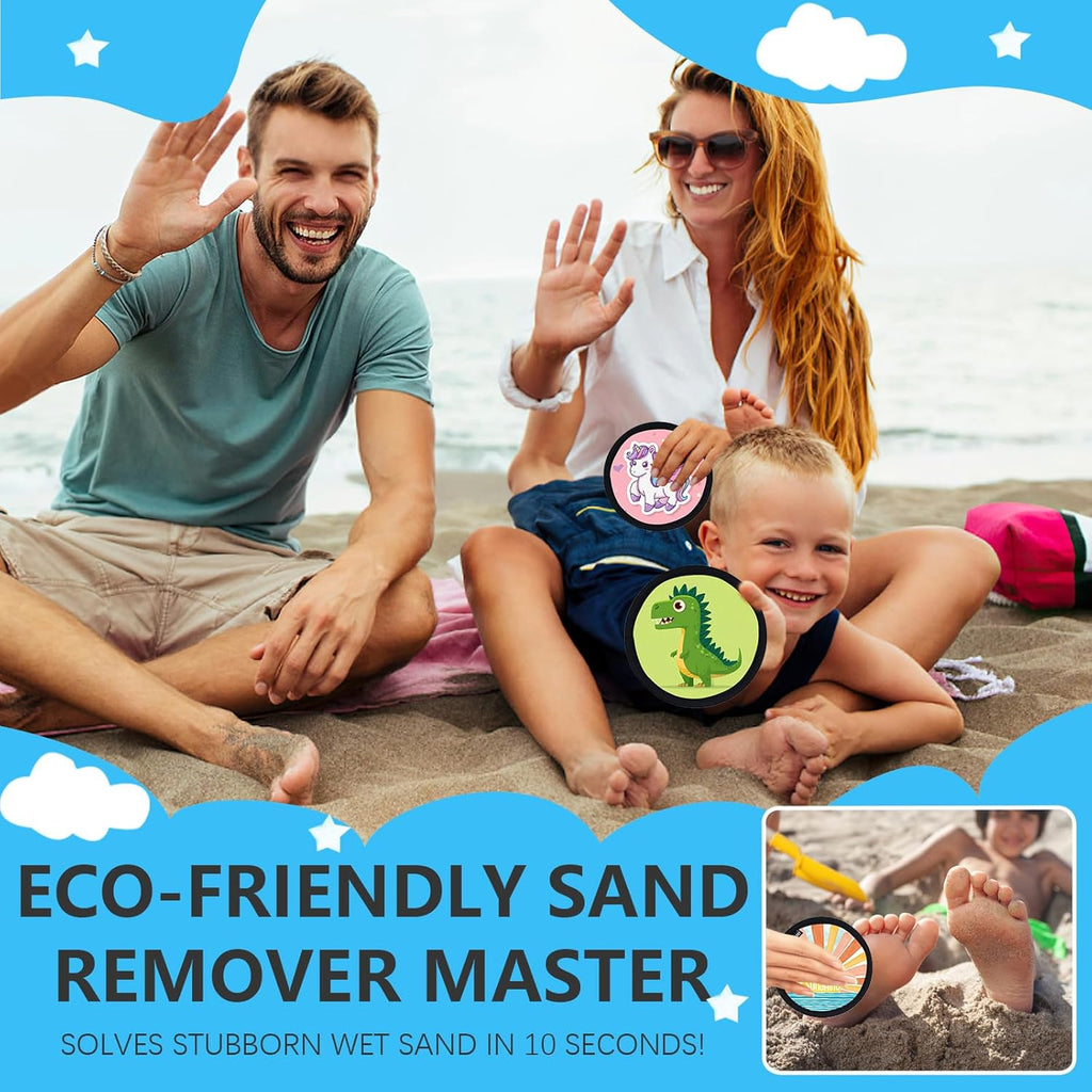 Skiennix Beach Sand Remover Mitt - 2 Pack Eraser Brush for Family Fun | Summer Vacation Essentials