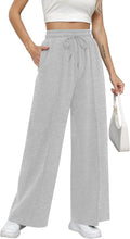 Missufe Women's High Waist Wide Leg Pants - Comfortable Casual Joggers with Pockets for Workouts