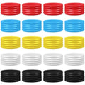 Leitee 20 Pcs Tennis Racket Silicone Ring Tennis Racket Grip Bands Rubber Ring Anti Slip Tennis Absorbent Cover Hold Overgrip in Place for Squash Racquetball Badminton Baseball Racket, 5 Colors