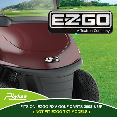 Roykaw Golf Cart Front Name Plate/Emblem for EZGO RXV 2008-up Gas & Electric Models, Replaces OEM # 606405