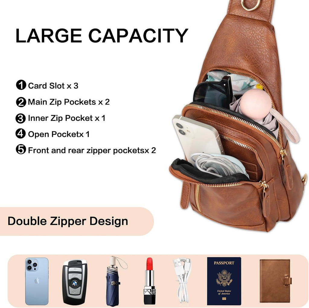 Relang Sling Bag - Trendy Leather Crossbody Fanny Pack for Women | Perfect for Travel & Daily Use