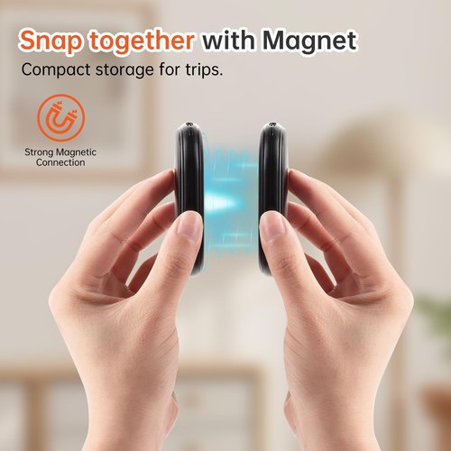 Magnetic Hand Warmers Rechargeable 2 Pack AI Smart Chips 3 Heat Settings Fast Heating, UL Certified Portable Pocket Heater, Up to 8Hrs, Travel Essentials for Outdoor Camping, Gifts for Women Men