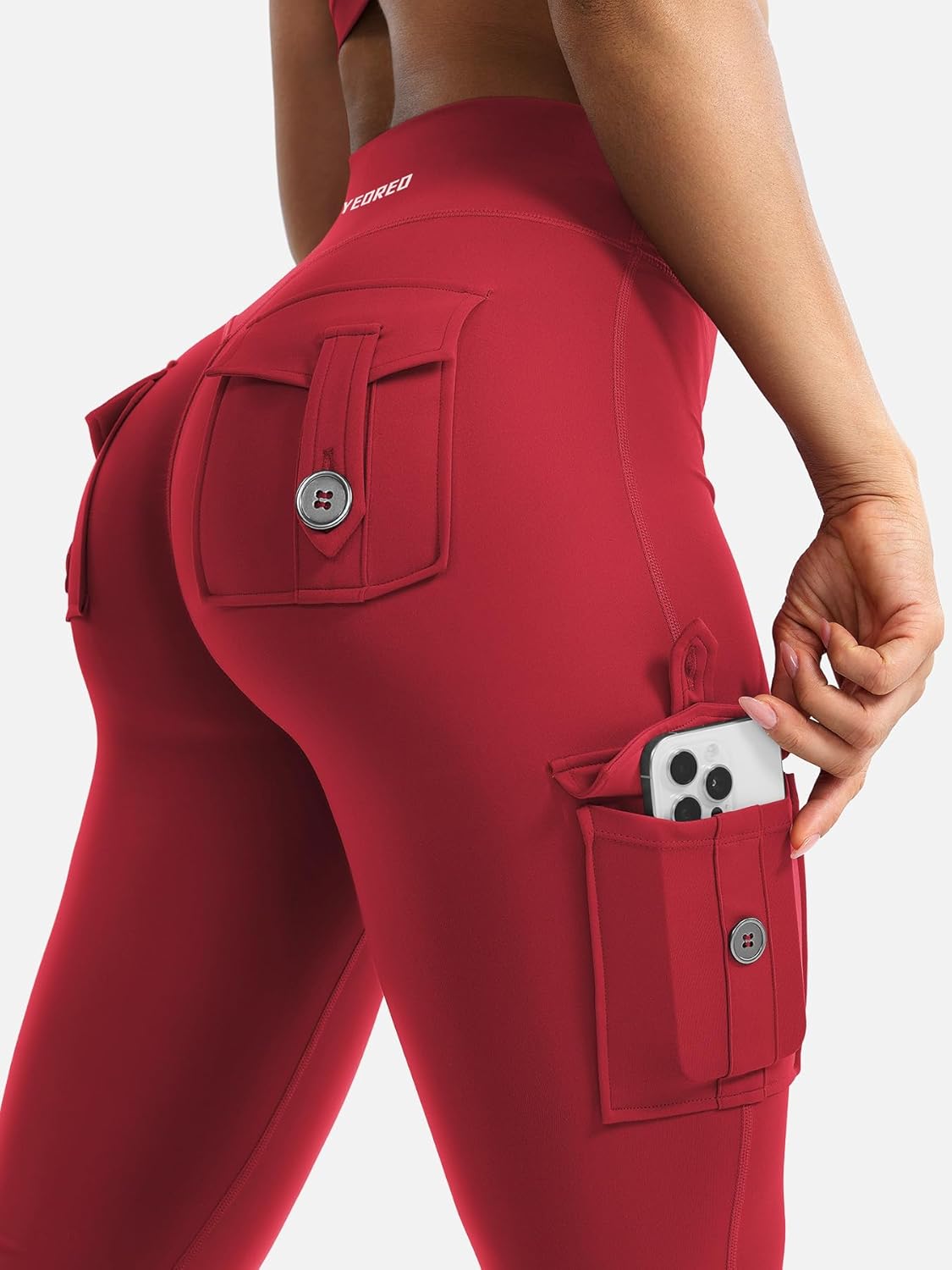 YEOREO CoreFlex Women's High-Waisted Flare Leggings - Hidden Pockets, No Front Seam, Comfortable Fit
