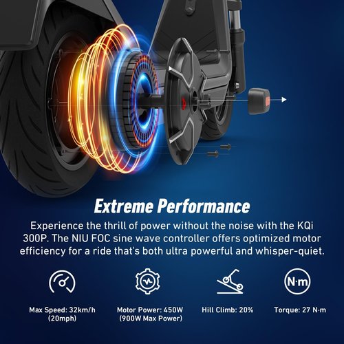 NIU Electric Scooter - Adult E-Scooter with Suspension, 600-1000W Power, Up to 37.3 Miles Range