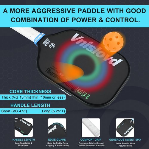 Vnislovd T700 Raw Carbon Fiber Pickleball Paddle Thermoformed Unibody Pickleball Paddles Foam Injected CFS,16mm USAPA Approved 4.13 Inch Grip,Elongated Pickleball Racket for Tournament Pro Player