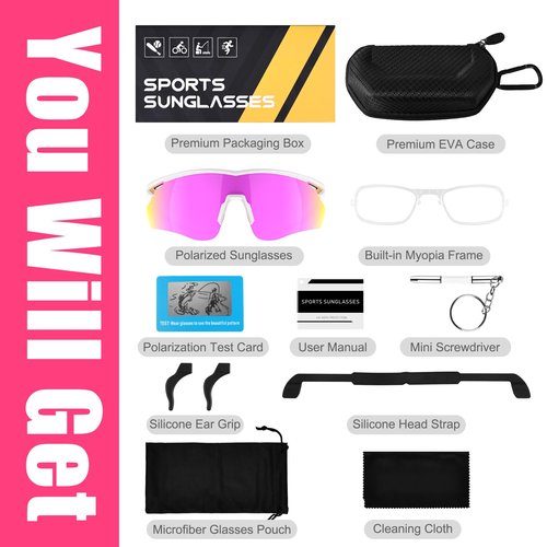 AJBAY Polarized Sports Sunglasses for Men Women,Wrap Around Sun Glasses for Running Cycling Baseball Fishing Golf Hiking