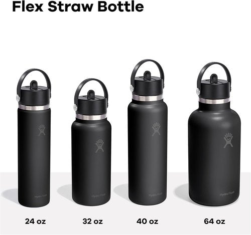 Hydro Flask Water Bottle - Insulated Stainless Steel | Leakproof Wide Straw Lid - 24 Oz Cloud Pink