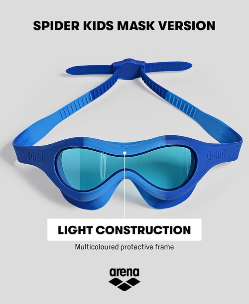 ARENA Kids Spider Swim Mask - Anti-Fog Non-Mirror Lens for Ages 2-5 | Easy Strap & Wide View Fit