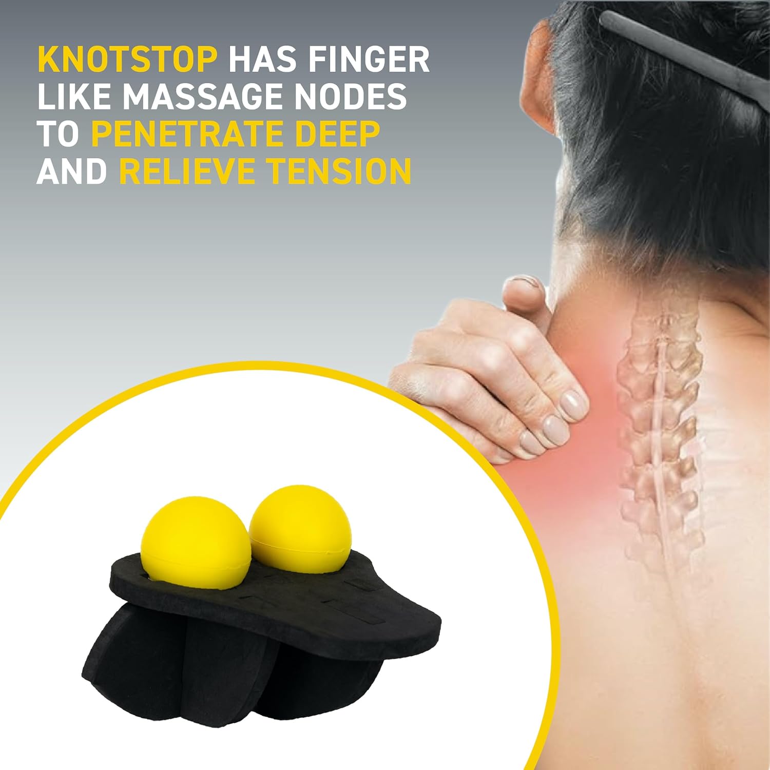 Rolflex KnotStop - Neck Relief Tool for Muscle Knots & Trigger Points | Portable & Effective