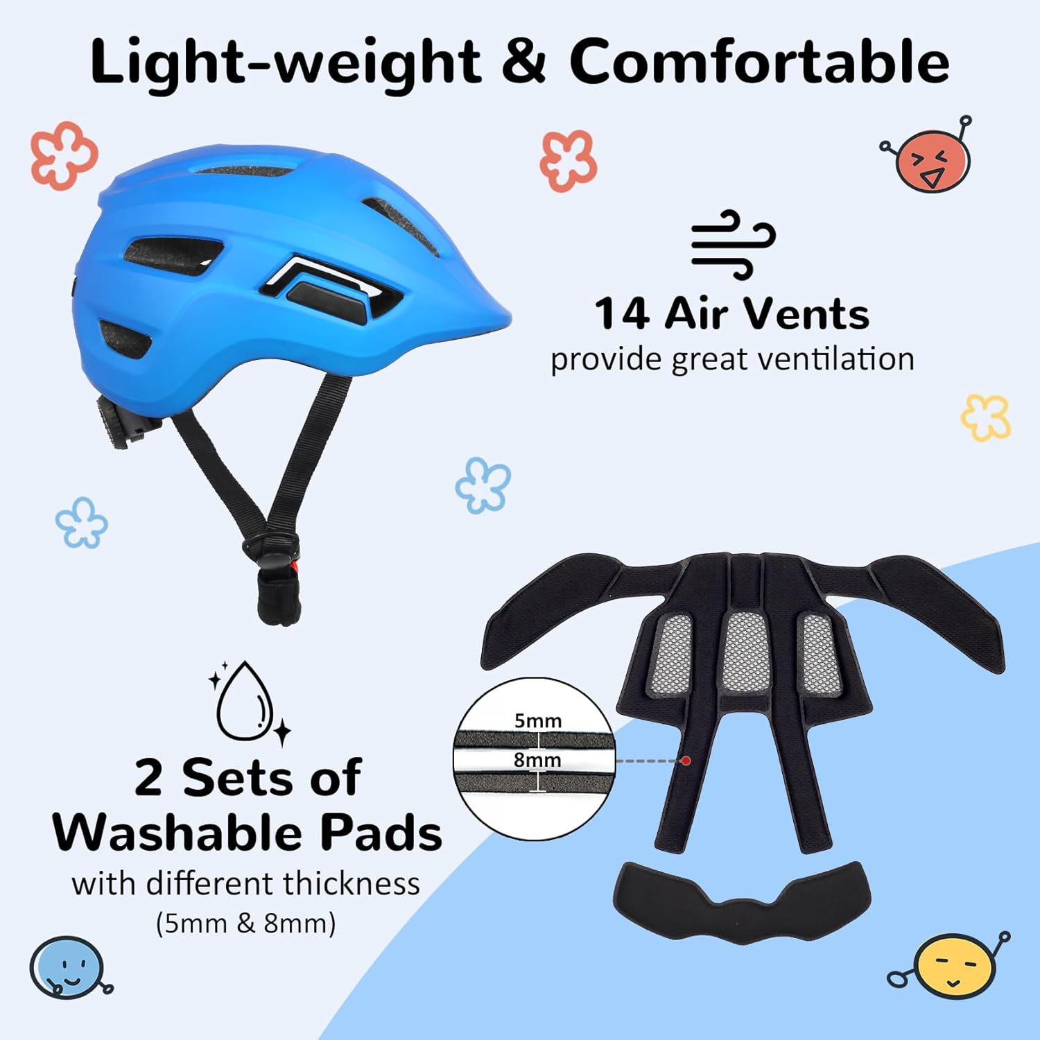 Skiennix Toddler Bike Helmet - Adjustable Multi-Sport Design for Ages Infant to Schoolchild | 2 Sizes Available