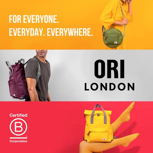ORI LONDON Medium Tote Bag Backpack - Nylon Tote Backpack for Women & Men with Wide Mouth, Chunky Zippers, Multiple Pockets, Adjustable Straps - The Bantry, Stormy Backpack, 15.75x 11.81x 4.72