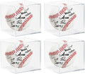 4 Pack Acrylic Baseball Display Case - UV Protected Holder for Autographed Sports Memorabilia