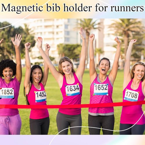 Kingdder Running Bib Clips - 30 Pcs Magnetic Race Number Holders for Runners | Colorful Fasteners