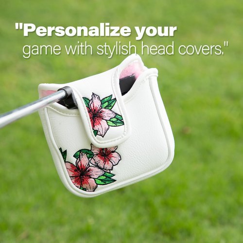 brdejc Golf Putter Covers Mallet Putter Cover Blade Putter Headcovers with Magnetic Closure Leather Golf Club Covers for Most Brand (for Mallet)