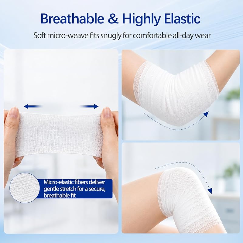 Sterile Gauze Roll 6 in x 4.1 yd (6 Rolls) - Adhesive Free, Breathable First Aid Gauze