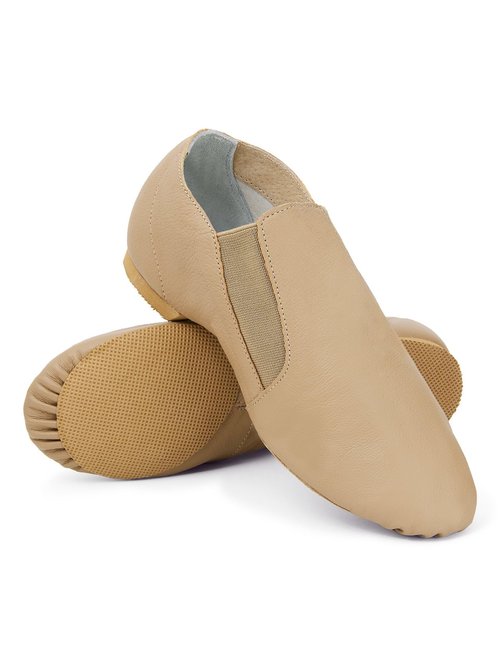 Theatricals Adult Side Inserts Jazz Shoes Light Suntan 07.0M T7602