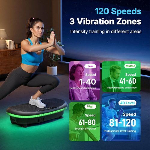 MERACH Vibration Plate Exercise Machine - 4D Whole Body Workout for Weight Loss & Muscle Activation | Bluetooth Home Fitness Equipment
