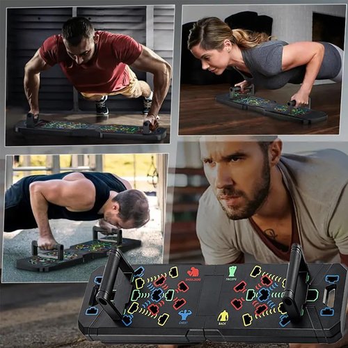 Solid Push Up Board,Home Gym,16 in 1 Home Workout Equipment Multi-Functional Push Up Stands System Fitness Floor Chest Muscle Exercise Professional Equipment Burn Fat Strength Training Arm Men & Women (16-1)