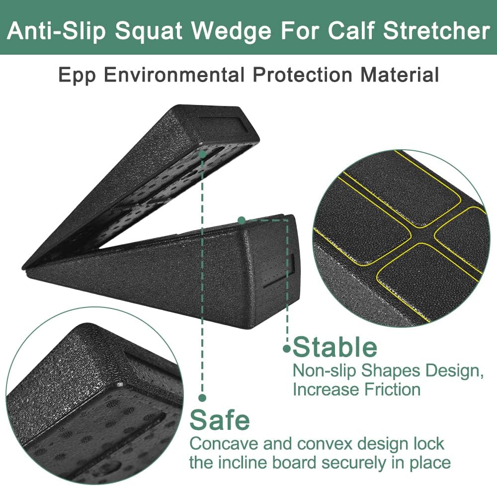 Slant Board | Adjustable Calf Stretching Wedge by [Brand Name] - 3 Pcs Foot Stretcher for Plantar Fasciitis, 12" x 6.3"