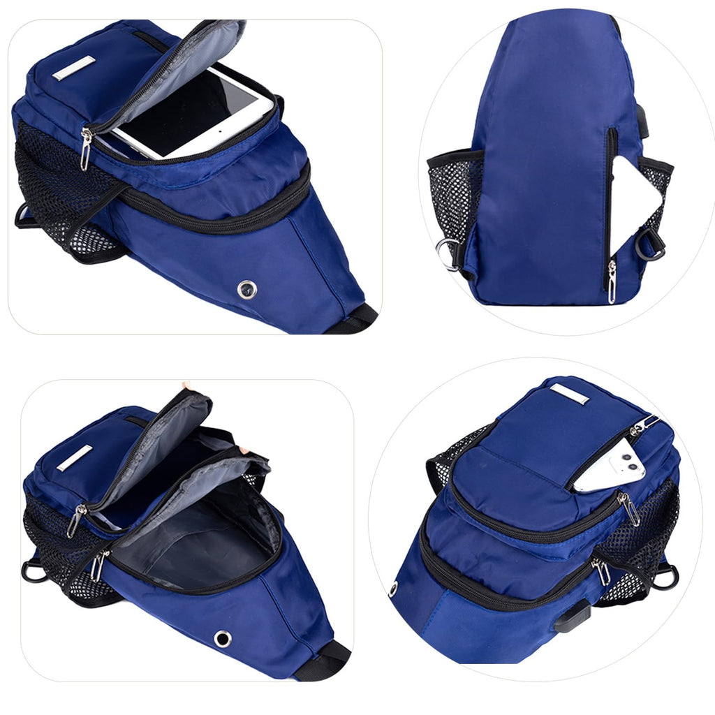 JENAGREEN Waterproof Sling Backpack Crossbody Sling Bag, Cross Bag Adjustable Travel Hiking Essentials Casual Daypack Multipurpose Chest Bag Purse for Women Men