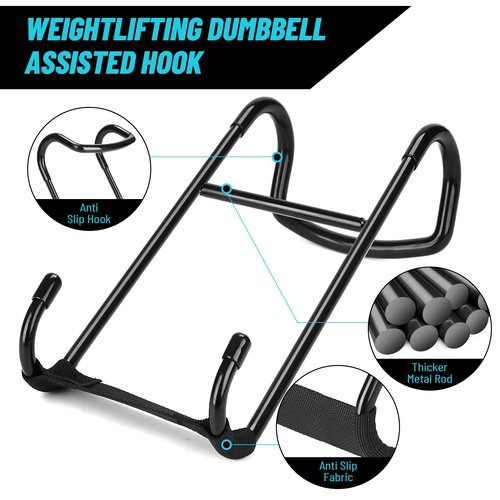 Roliwils 225LB Dumbbell Spotter Hooks (Pair) - Reduced noise, anti-scratch | Shoulder/chest press support | Easy solo use | For all fitness