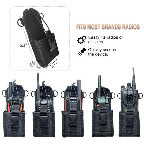 dartbeastix Radio Strap Holster With an Adjustable, Widened Shoulder Strap Featuring 3M Reflective Strips, a Mic Clip, and an Anti-Sway Design – A Secure Carrying System for Small/Medium Radio