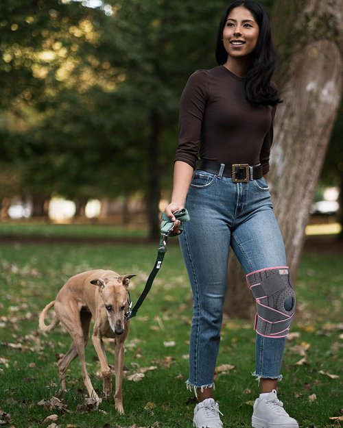 ABYON Knee Brace for Women Plus Size for Meniscus Tear, ACL, Arthritis.Knee Braces with Dual Side Stabilizers & Crossed Compression Straps Maximum Support for Knee Pain Relief and Fast Recovery - Please Check Sizing Video Before Buying