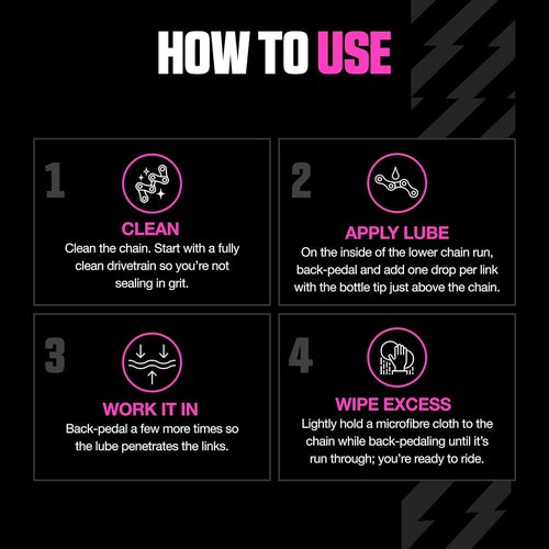 Muc-Off Bio Dry Bike Chain Lube - Wax-Based Formula for Smooth Shifts | Includes Microfiber Cloth