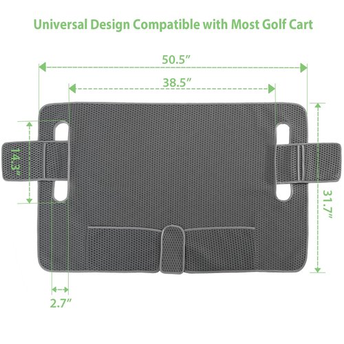 AEROiVi Golf Cart Seat Covers, with 4 Pockets & Non-Slip Bottom, Universal Golf Cart Seat Towel Blanket Fits for EZGO, Yamaha, Club Car and More 2 Person Seat Golf Carts