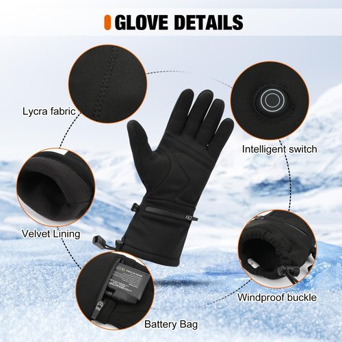 Rlligofe Heated Glove Liners for Men Women Rechargeable Heated Gloves with 3 Heat Settings, Thin Liners for Running Hiking Cycling Skiing Winter Activities