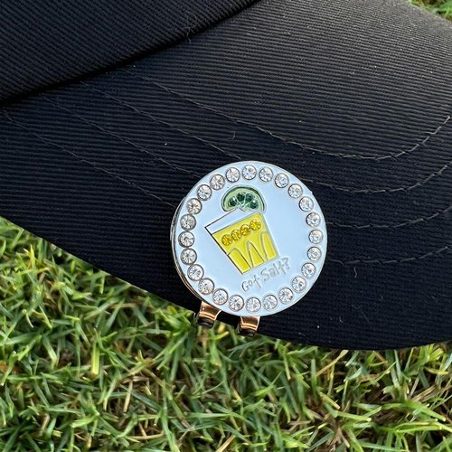 Giggle Golf Bling Golf Ball Marker Pack with Lime Hat Clip – Margarita & Tequila Shot Sparkly Markers for Women Golfers – Fun Golf Gift with Organza Bag & Bonus Hand Cream