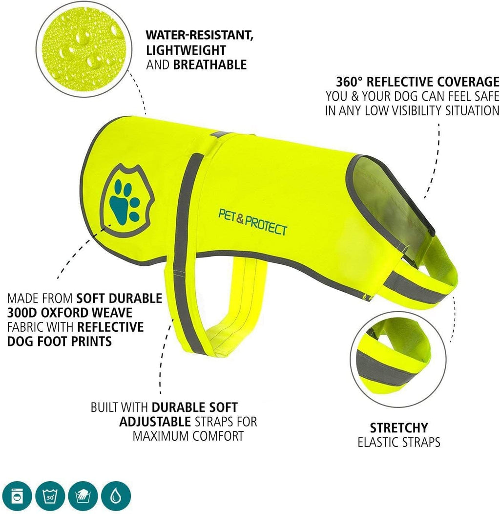 Reflective Dog Coat by [Brand Name] - High-Visibility Safety Vest for Walking & Training | Fits Small to Large Breeds 16-130 lbs