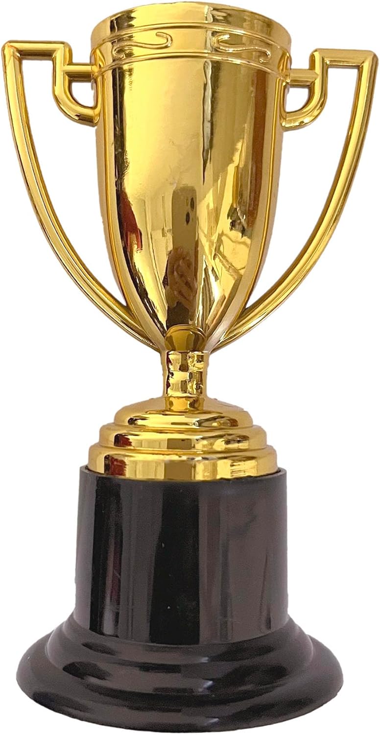 YYaaloa Mini Gold Trophy Cups - 6 Pack 4-Inch Awards for Parties, Sports Tournaments & Competitions
