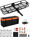 VEVOR Hitch Cargo Carrier - 500 lbs Capacity with Waterproof Cargo Bag & Net | 60"x20"x6" for SUVs