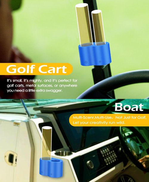 vigoregal Magnetic Item Holder for Golf Cart Premium Silicone, Dual-Slot Design with 4 Heavy-Duty Magnets, One-Hand Operation, Universal Fit for 36-60 Ring Gauge Items – Lies Flat or Sticks Securely