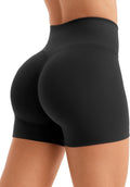 Olmlmt High Waisted Biker Shorts for Women | No Front Seam Booty Gym & Yoga Shorts - 4.5 Inches