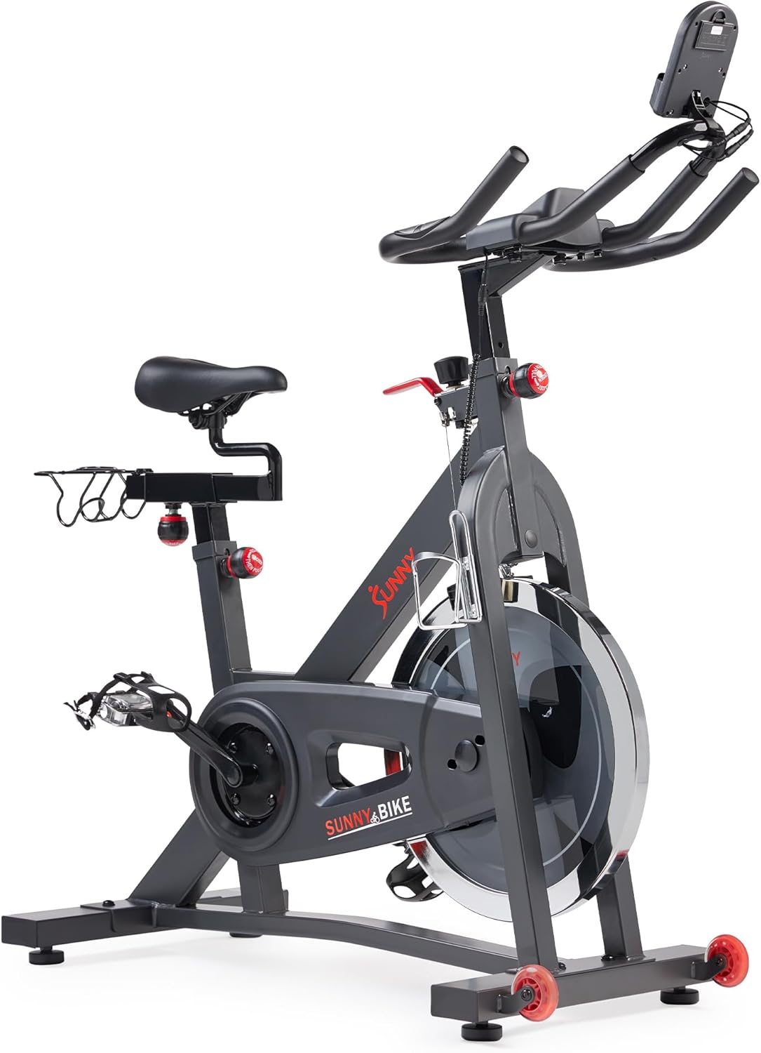 Sunny Health & Fitness Pro Indoor Cycling Bike - Felt Resistance, Belt Drive & SunnyFit App Compatible