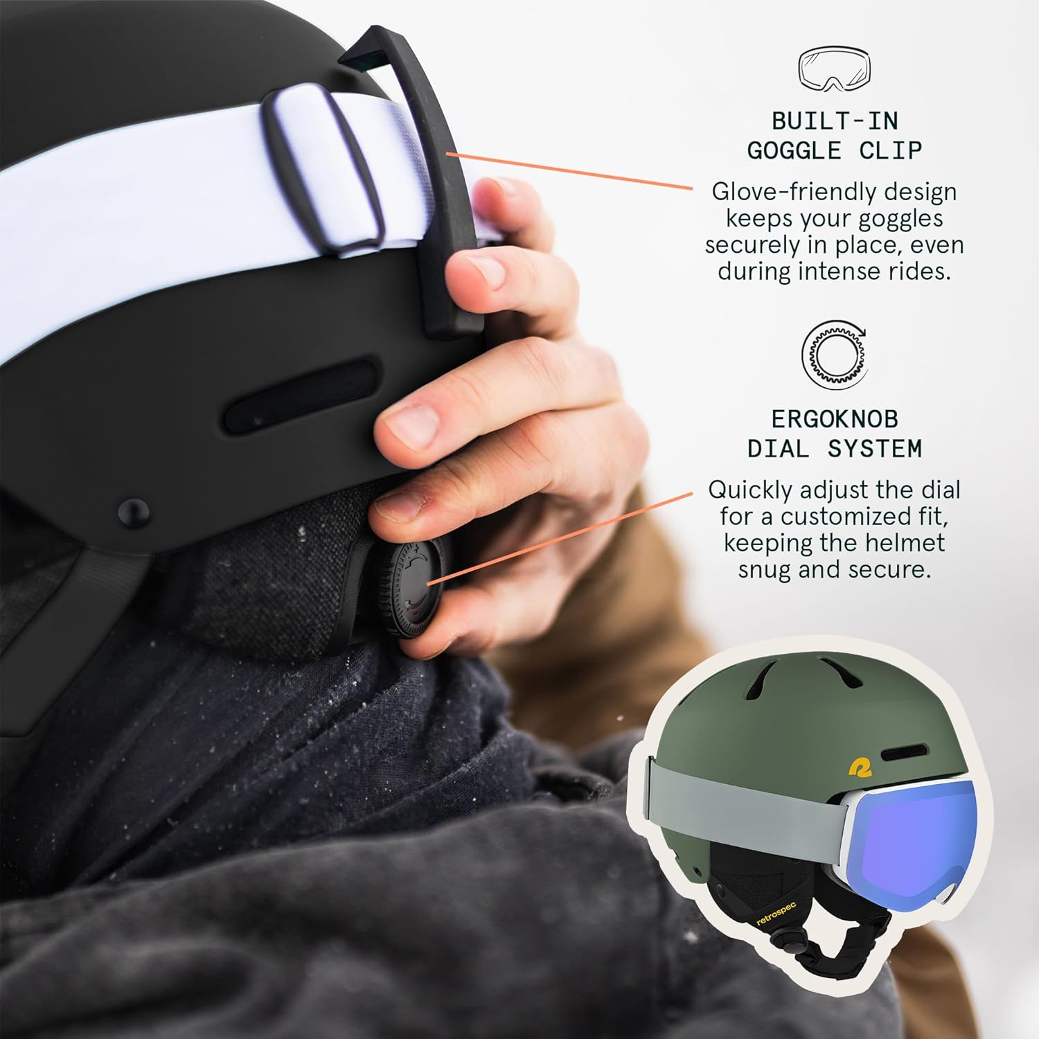 Retrospec Comstock Ski Helmet - Adjustable Snowboard Helmet for Adults & Youth | Breathable Vents & Protective Shell